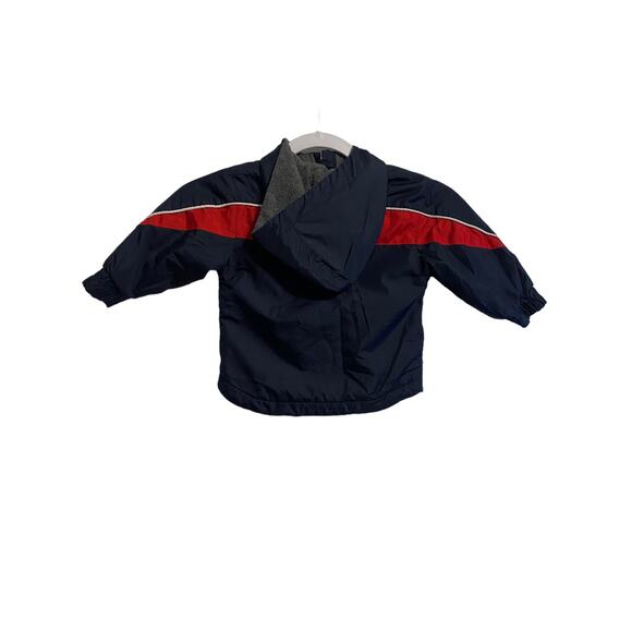 London Fog Coat Infant 12 Month Blue Red Hooded Zip Up - Picture 8 of 8
